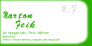 marton feik business card